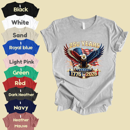 250 Years Patriotic Eagle DTF Transfer Ready to Press Comfort Colors T Shirt Lightning Flag Heat Stickers 1776 2026 USA Semiquincentennial