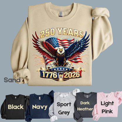 250 Years Patriotic Eagle DTF Transfer Ready to Press Comfort Colors T Shirt Lightning Flag Heat Stickers 1776 2026 USA Semiquincentennial