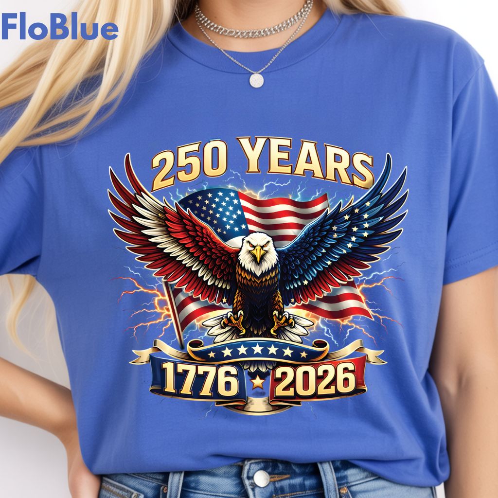 250 Years Patriotic Eagle DTF Transfer Ready to Press Comfort Colors T Shirt Lightning Flag Heat Stickers 1776 2026 USA Semiquincentennial