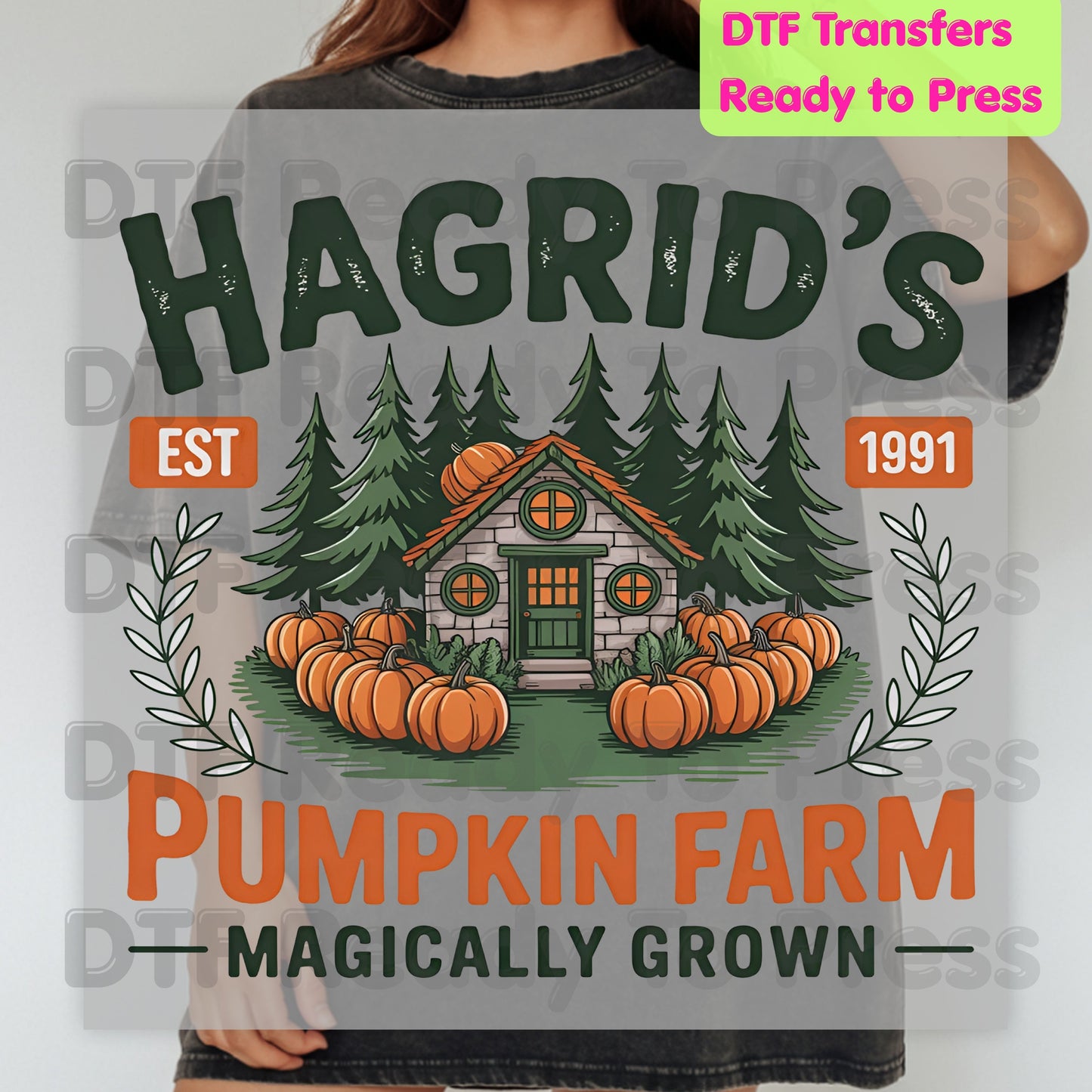 Hagrid's Pumpkin Farm DTF Transfer Ready to Press Magically Grown Autumn Patch Heat Transfer Shirts Magical Halloween Graphic Tees