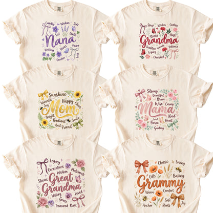Mom Comfort Colors T Shirt Nana Grandma Tees Mothers Day Gift For Mama Grammy Shirts Great Grandma Apparel