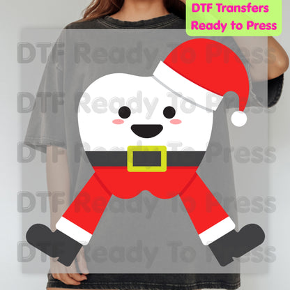 Cute Christmas Santa Claus DTF Transfers, Holiday Red Suit Hat Belt Festive Ready to Press