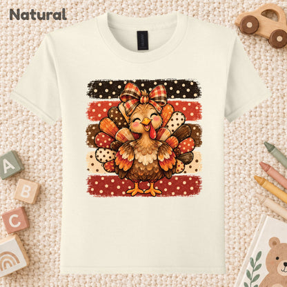 Cute Turkey Bow T-Shirt, Polka Dot Thanksgiving Tee, Striped Fall Sweatshirt
