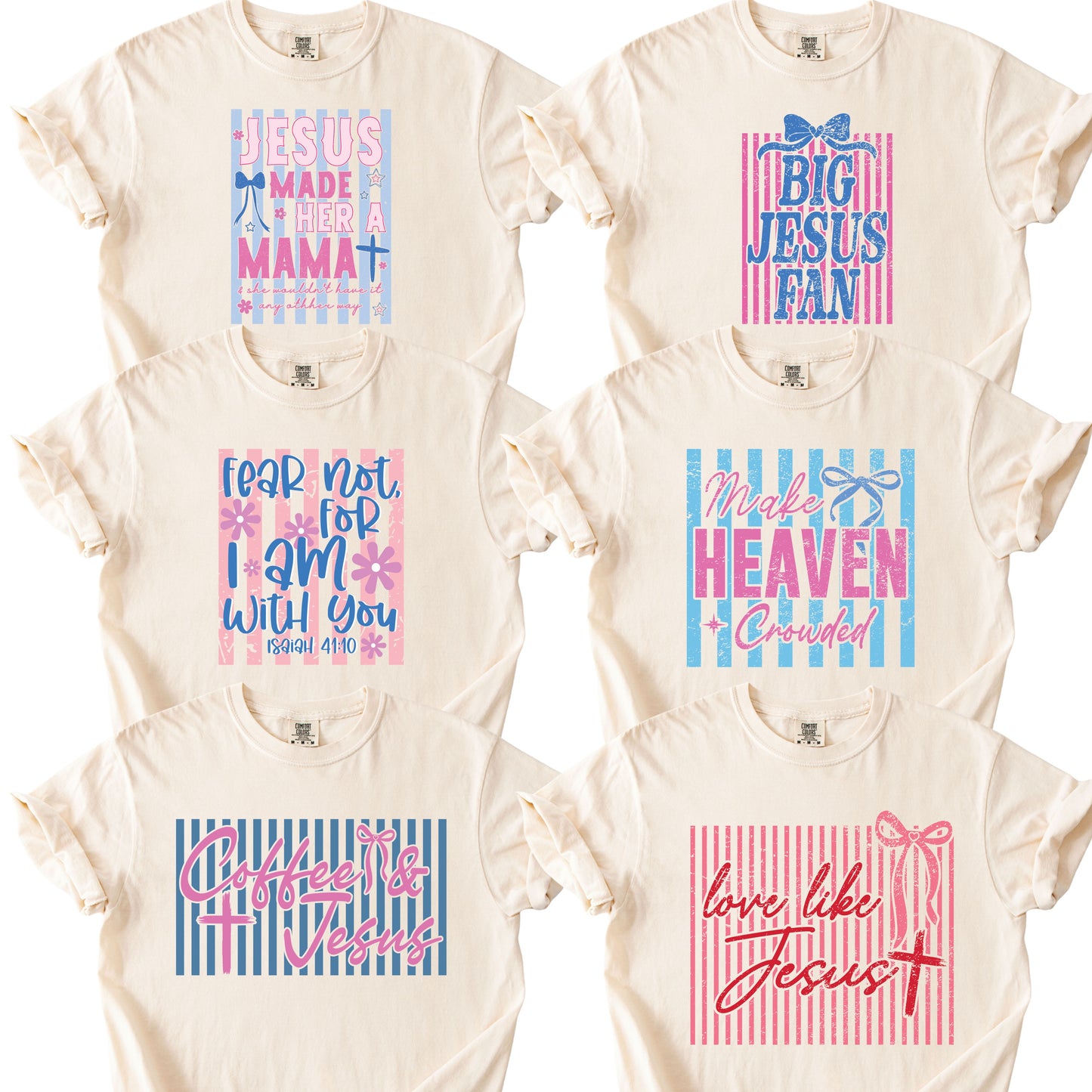 Jesus Lover Comfort Colors T Shirt Christian Apparel Religious Tees Jesus made Her Mama Big Jesus Fan Make Heaven Crowded Love Like Jesus