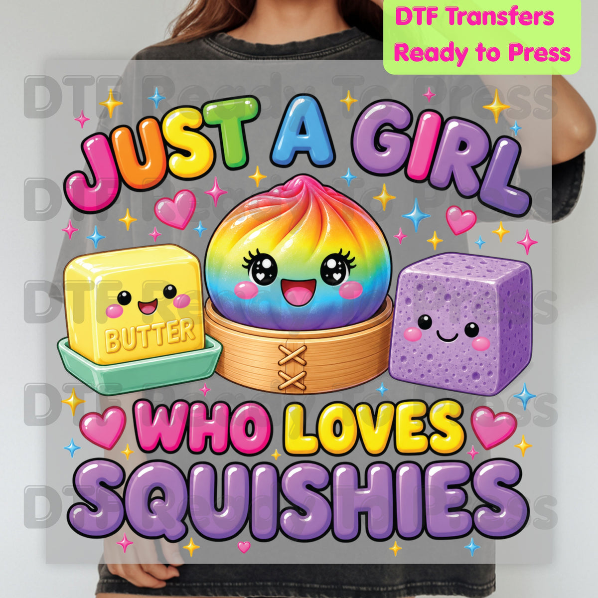 Squishy Lover DTF Transfer, Just a Girl Who Loves Squishies