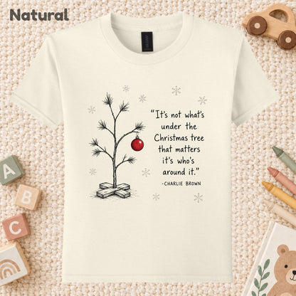 Christmas Tree T-Shirt, Who’s Around It Red Ornament Quote Tee, Nostalgic Holiday Sweatshirt