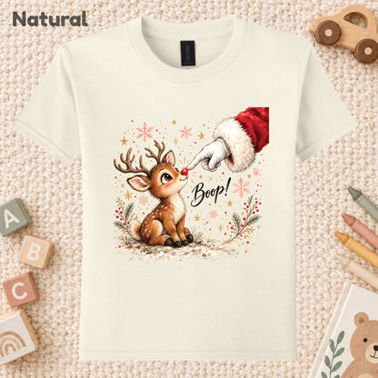Boop Cute Reindeer T-Shirt, Santa Red Nose Christmas Tee, Festive Holiday Sweatshirt