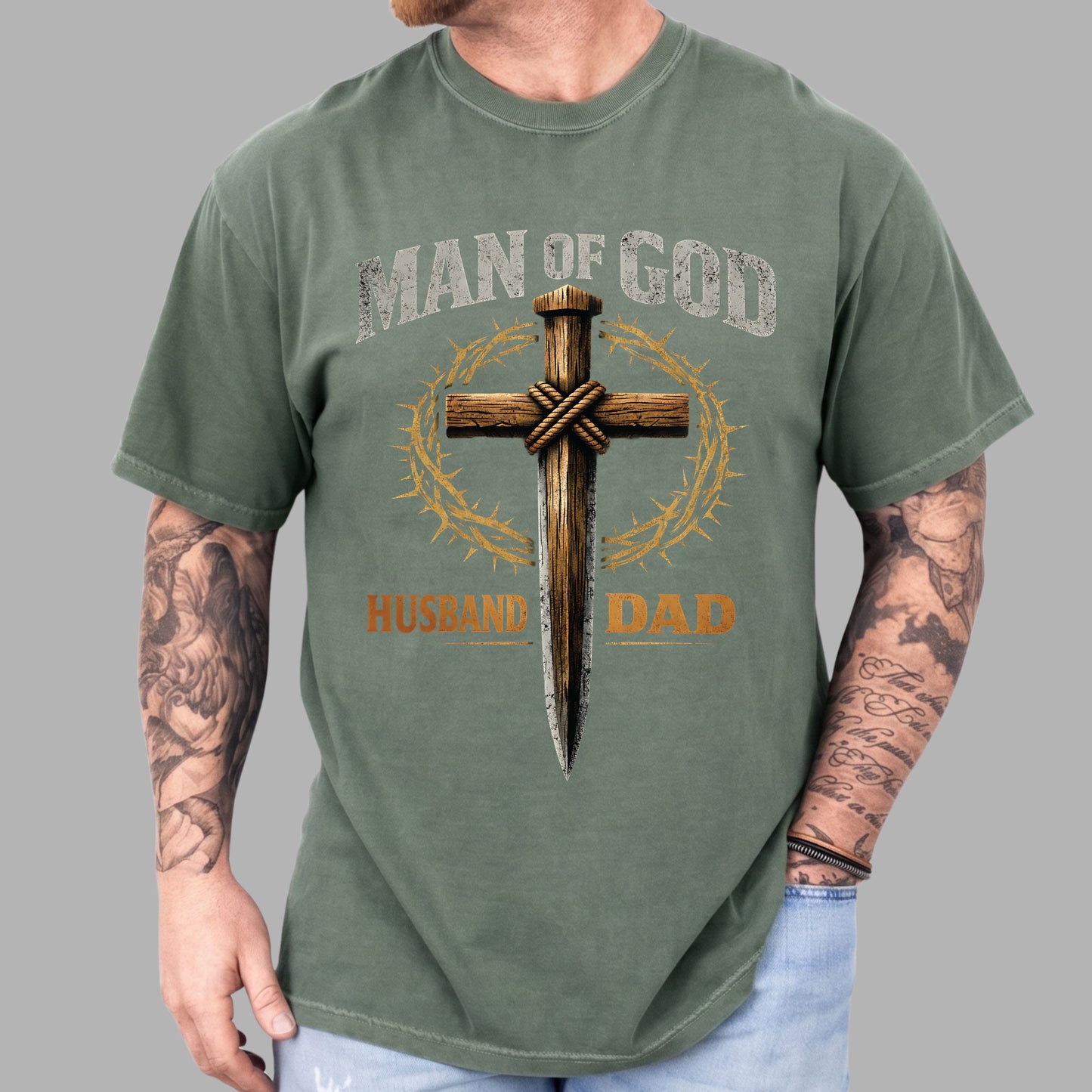 Dad Premade Gang Sheet Father's Day DTF Transfer ready to Press Man of God American Daddy Heat Transfer for Shirts