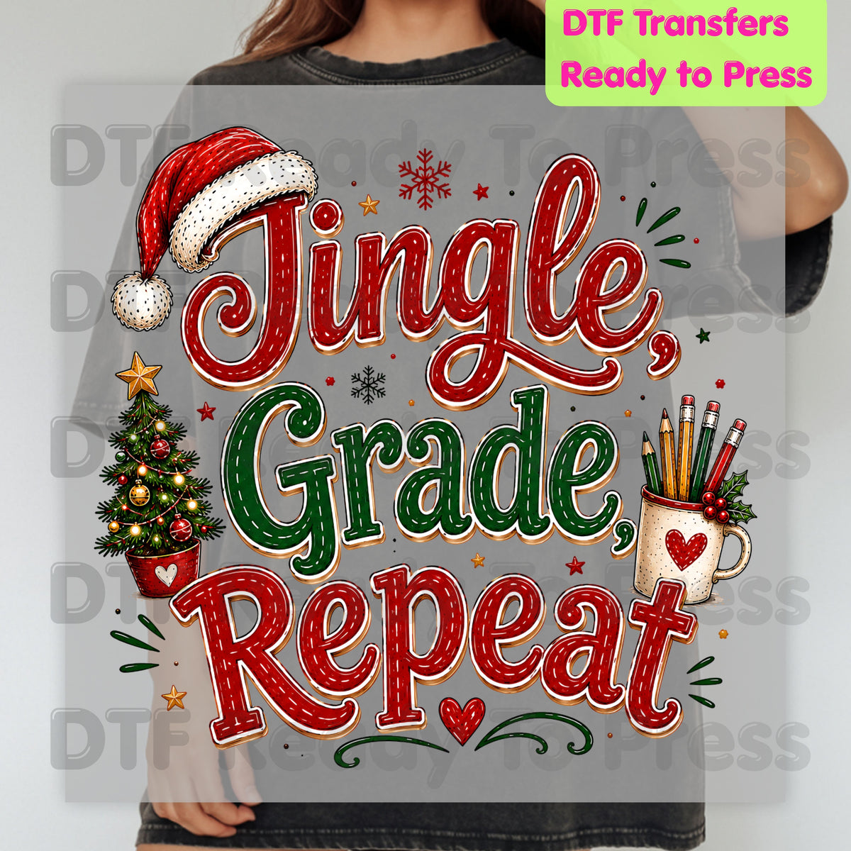 Merry Little Sparks DTF Transfers, Christmas Cable Knit Bow Disco Holiday Ready to Press