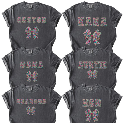 Mama Faux Yarn Printed Comfort Colors T Shirt Grandma Nana Auntie Gigi Grammy Meme Nonna Mothers Day Gift Tees