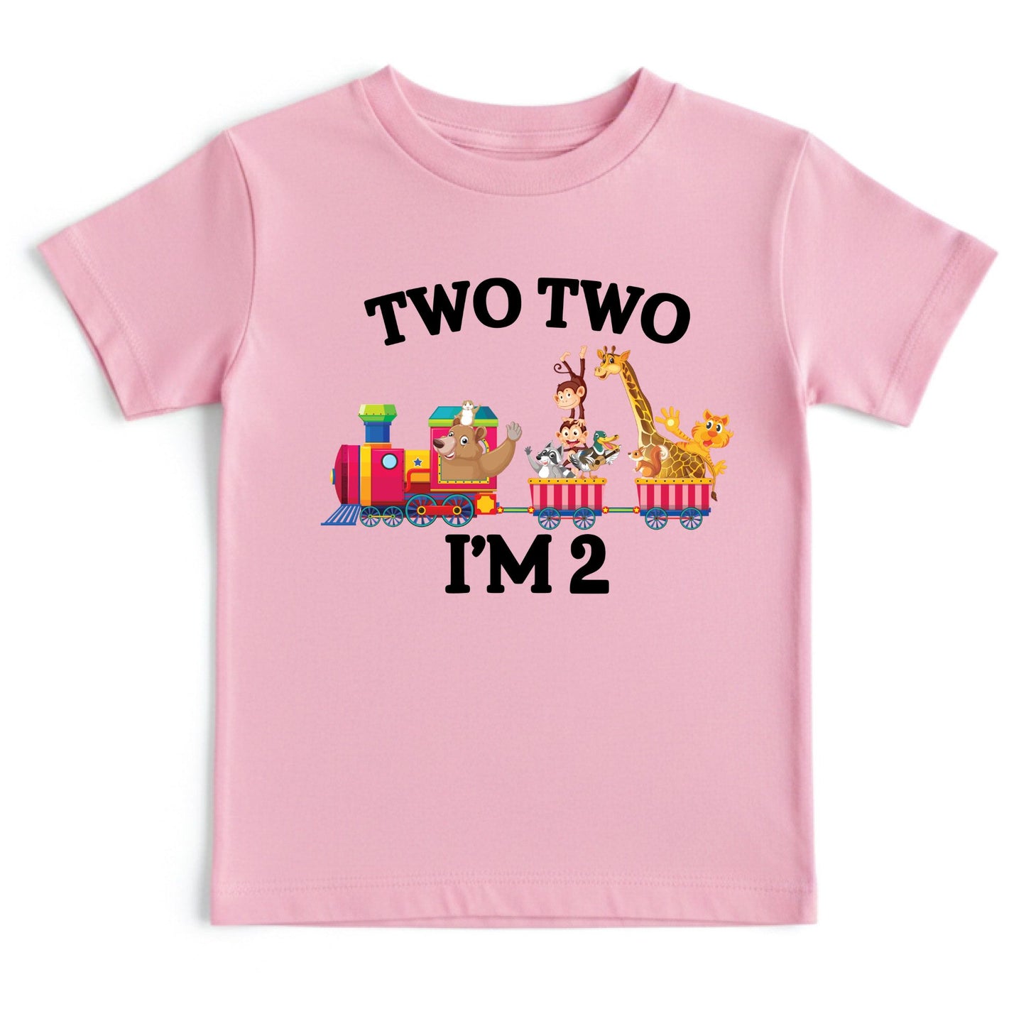2nd Birthday Shirt Safari Animal Train Birthday Toddler Tee Zoo Animals Childrens Outfit Kids Birthday Gift Two Two Train Clothng