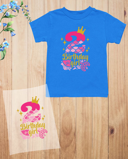 2nd Birthday Girl DTF Transfer Film