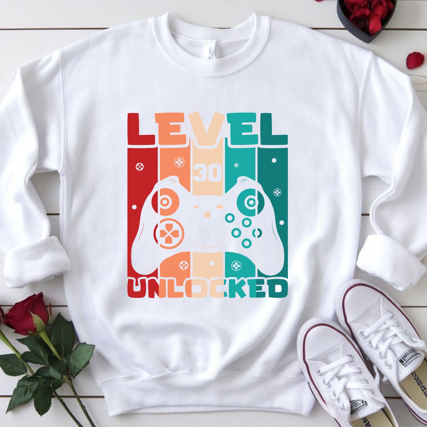 30th Birthday Shirt Level 30 Unlocked T-Shirt Gamer 30 Year Birthday Gift
