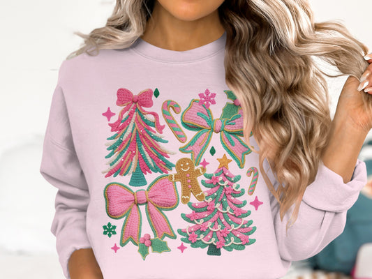 Colorful Christmas Trees and Bows Sweatshirt product