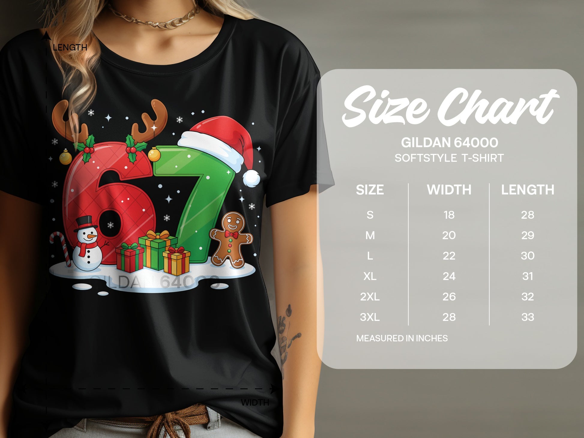 Festive Design Christmas Gildan 64000 Softstyle T-shirt