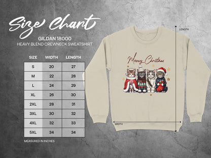 Merry Christmas Cats Sweatshirt Perfect Holiday Gift