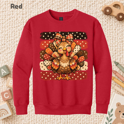 Cute Turkey Bow T-Shirt, Polka Dot Thanksgiving Tee, Striped Fall Sweatshirt