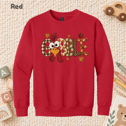 Gobble Turkey T-Shirt, Plaid Leopard Thanksgiving Tee, Funny Fall Sweatshirt