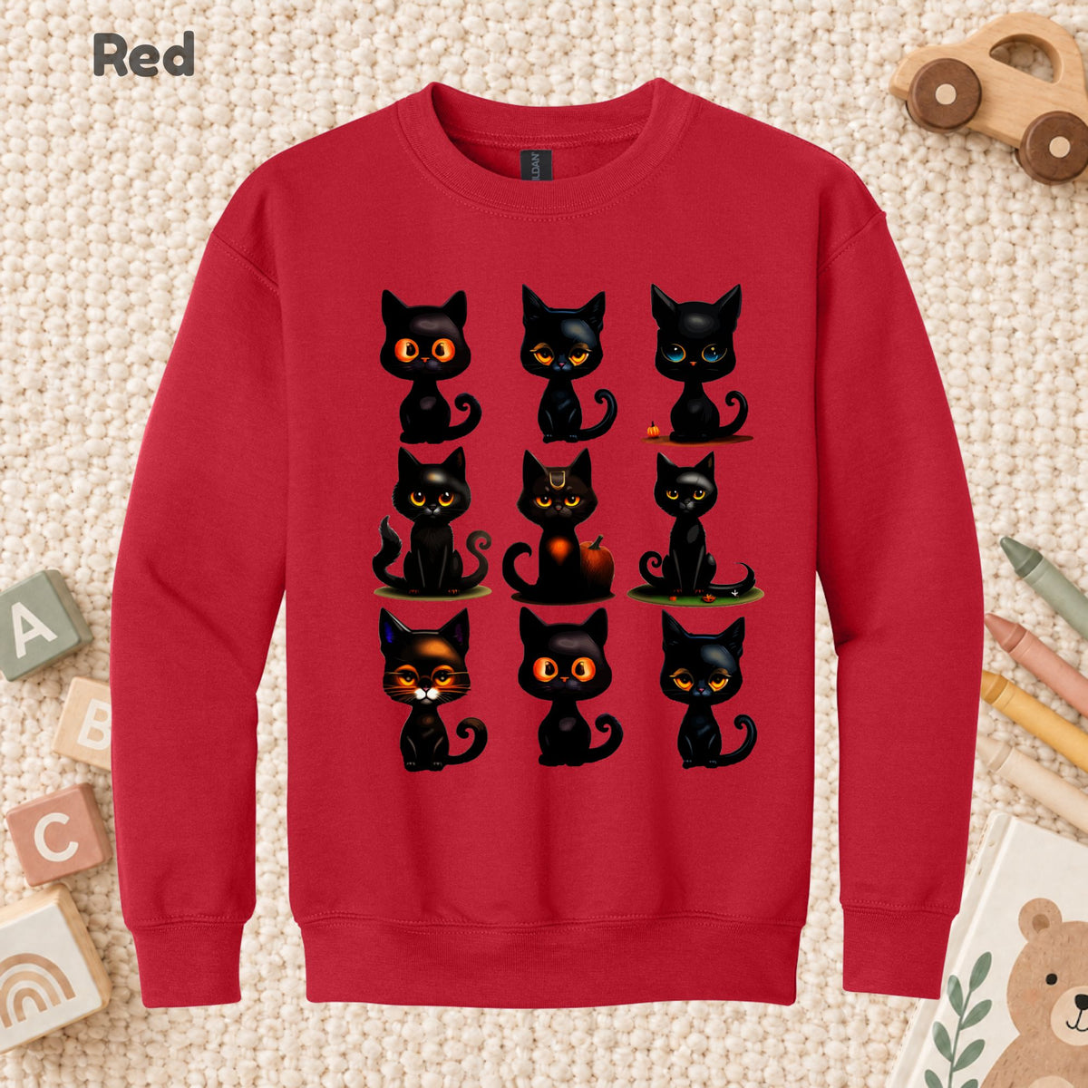 Black Cat Halloween T-Shirt, Cute Kitten Spooky Season Graphic Tee for Toddler and Kids