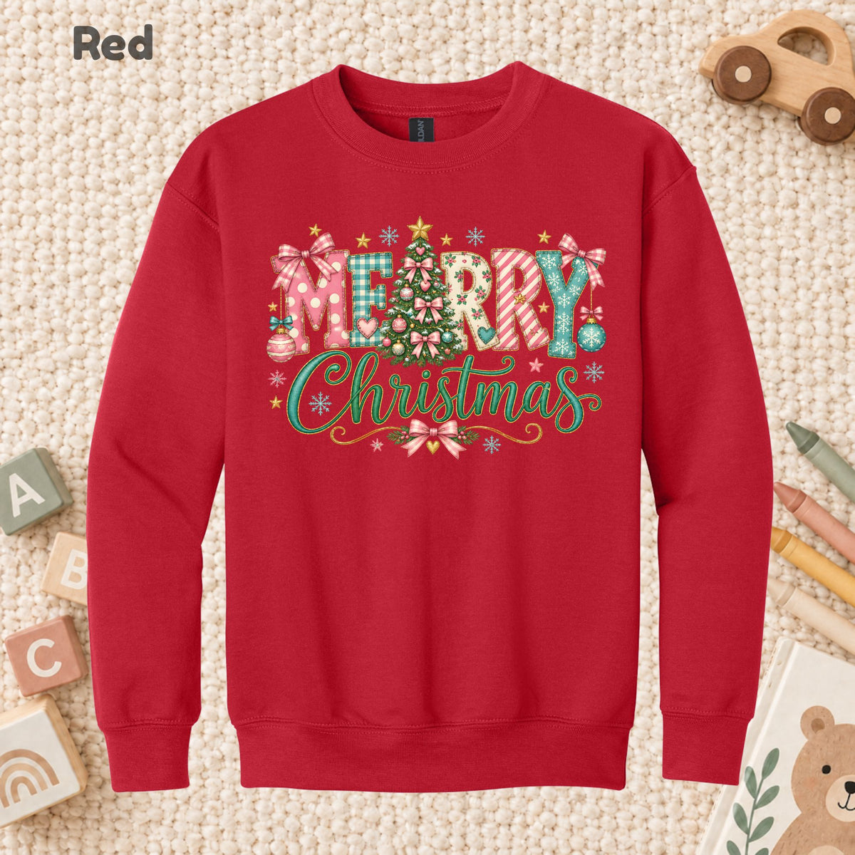 Pastel Pink Bow Christmas T-Shirt, Merry Christmas Tree Graphic Tee, Cute Coquette Holiday Shirt