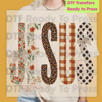 Jesus DTF Transfer Ready to Press