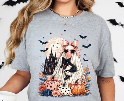 Halloween Premade Gang Sheet Ghost Pumpkin DTF Transfer ready to Press Retro Spooky Season Heat Transfer For Shirts Holiday Gifts