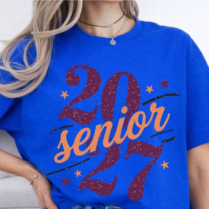 DTF Gang Sheet Senior Class of 2027 Premade Graduation DTF Transfer Ready to Press Class of 2k27 Heat Transfer Trendy Senior Shirt