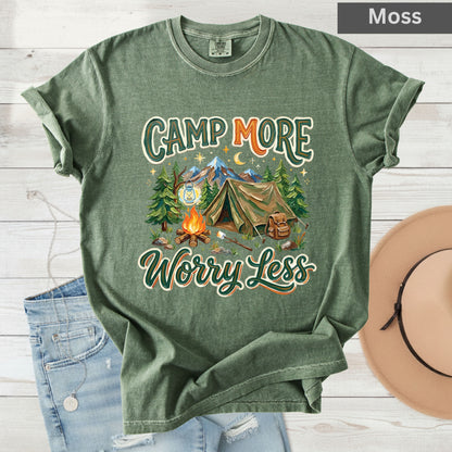 Camp More Worry Less Comfort Colors T Shirt