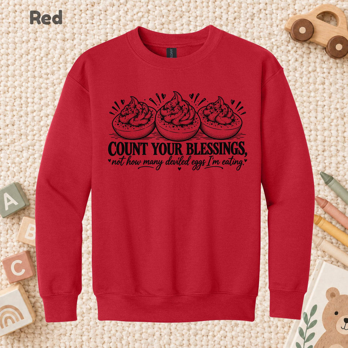 Thanksgiving T-Shirt, Count Your Blessings Deviled Eggs Graphic Tee, Funny Fall Holiday Shirt