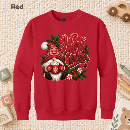Christmas Gnome T-Shirt, Hot Cocoa Peppermint and Holly Graphic Tee, Cute Holiday Shirt