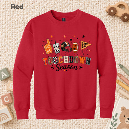 Touchdown Season Football T-Shirt, Game Day Fall Tee for Toddler and Kids