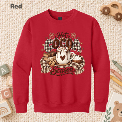 Hot Cocoa Season T-Shirt, Books and Cookies Christmas Tee, Cozy Winter Sweatshirt