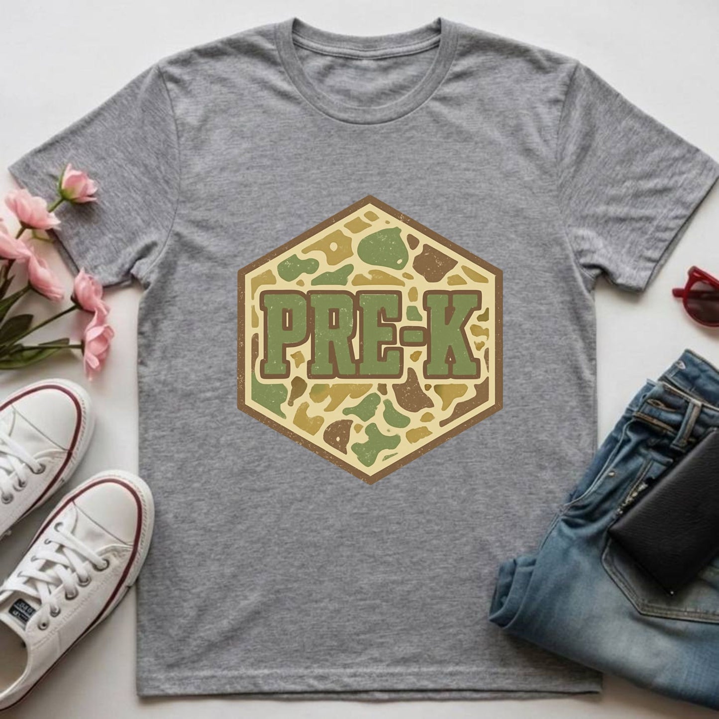 Boys Retro Camo Back to School Shirt Kinderarten Pre-K First Grade Second Grade Third Grade Fourth Grade Fifth Grade Kids Welcome Back Tees