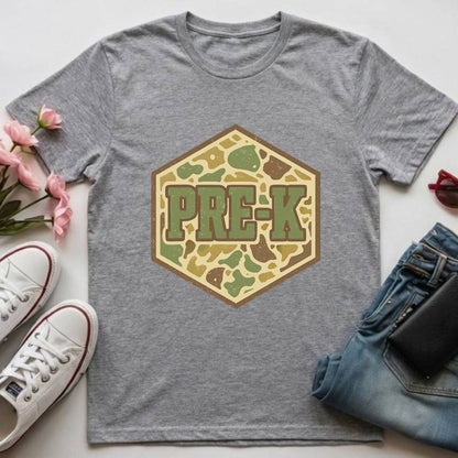 Boys Retro Camo Back to School Shirt Kinderarten Pre-K First Grade Second Grade Third Grade Fourth Grade Fifth Grade Kids Welcome Back Tees