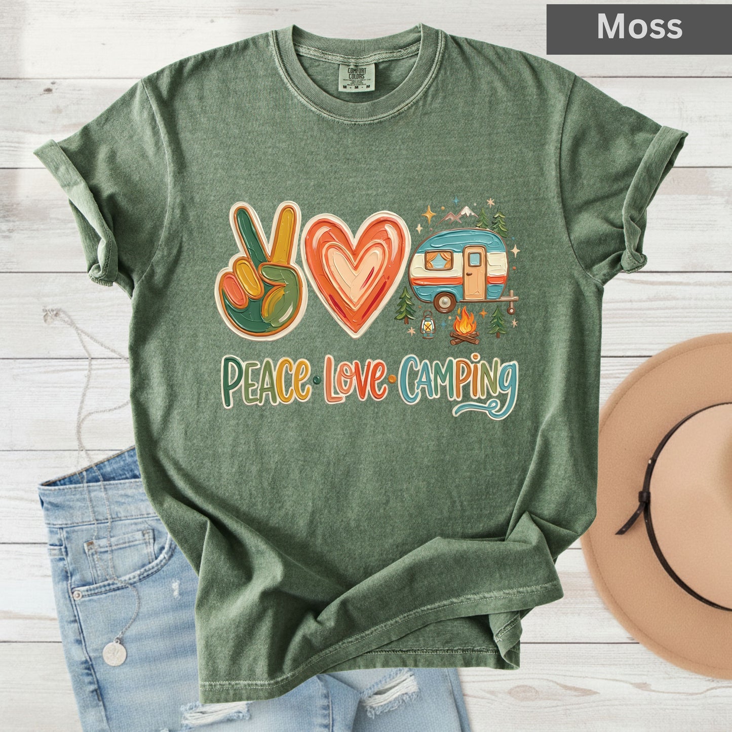 Peace Love Camping Comfort Colors T Shirt