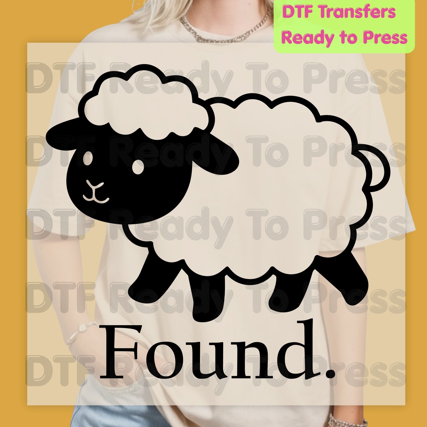 Found Sheep DTF Transfer Ready to Press Parable of the Lost Sheep Christian Heat Transfer Shirts Faith Vibe Graphic Tee