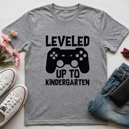 School Grade Shirt Leveled up to Kindergarten Pre-K First Grade Second Grade Third Grade Fourth Grade Fifth Grade Gamer Kids School Tees