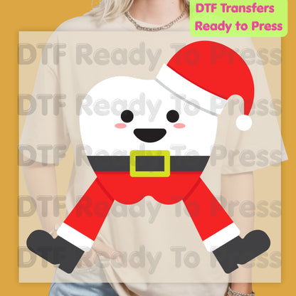Cute Christmas Santa Claus DTF Transfers, Holiday Red Suit Hat Belt Festive Ready to Press