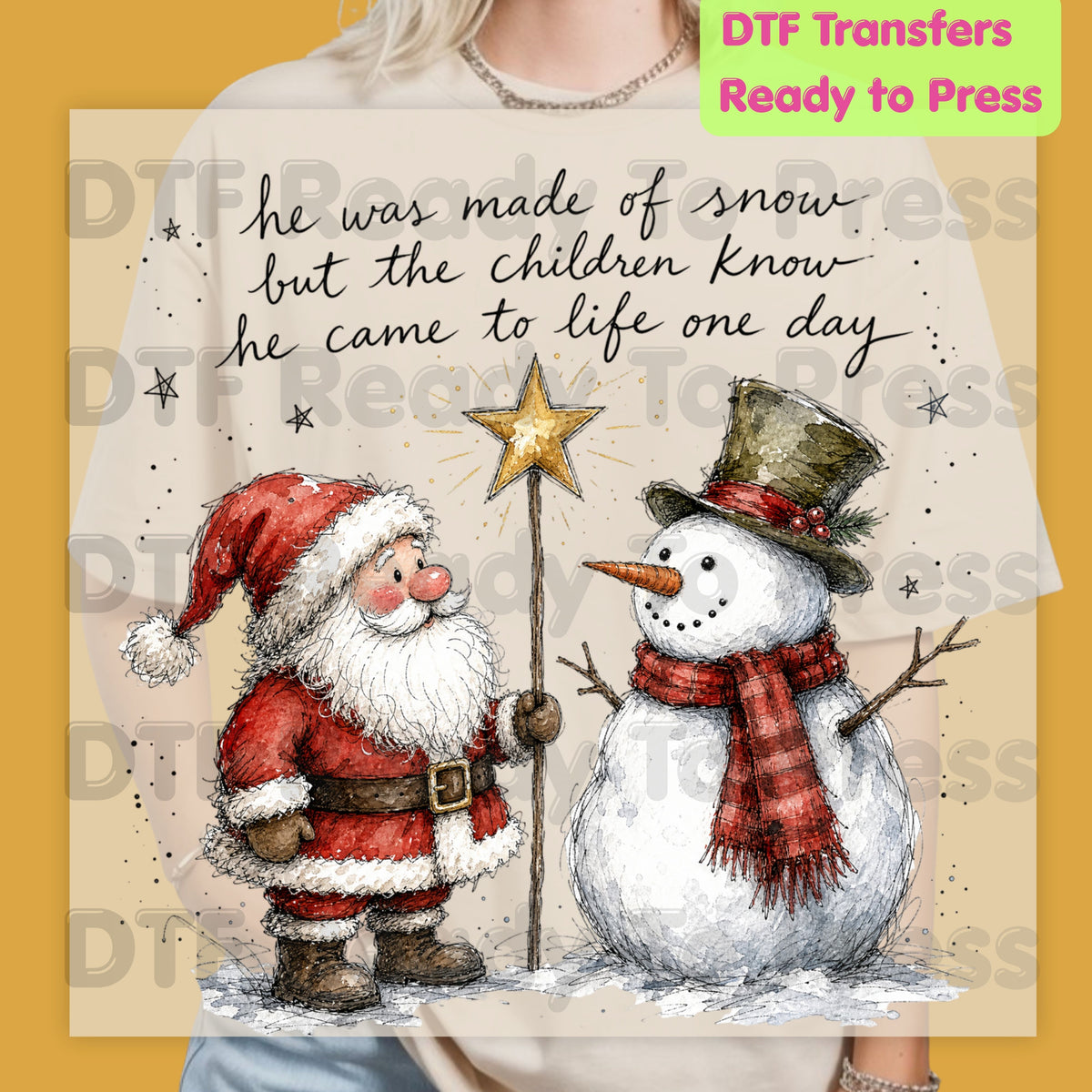 Frosty Snowman DTF Transfers, Santa Came to Life Christmas Quote Holiday Ready to Press