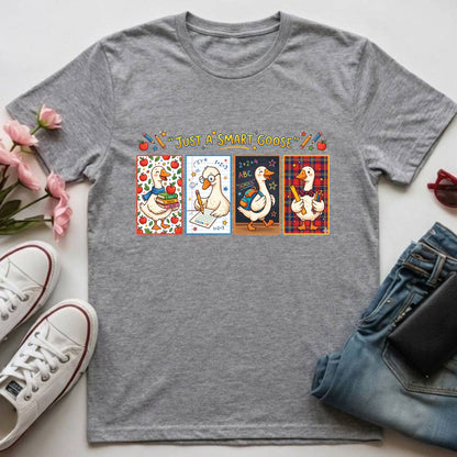 Just a Smart Goose Back to School Shirt Teacher Welcome Back School Tees Kids Back to School Funny Shirts