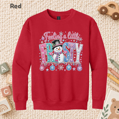 Feeling a Little Frosty T-Shirt, Cute Snowman Christmas Tee, Winter Holiday Sweatshirt