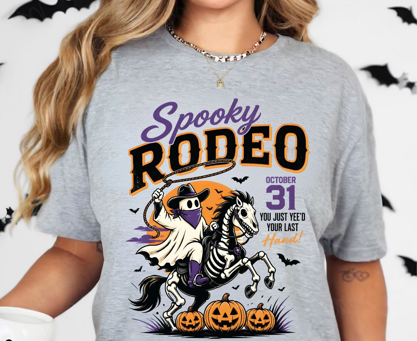 Western Halloween Premade Gang Sheet Vintage Halloween DTF Transfer ready to Press Retro Spooky Season Ghost Pumpkin Heat Transfer