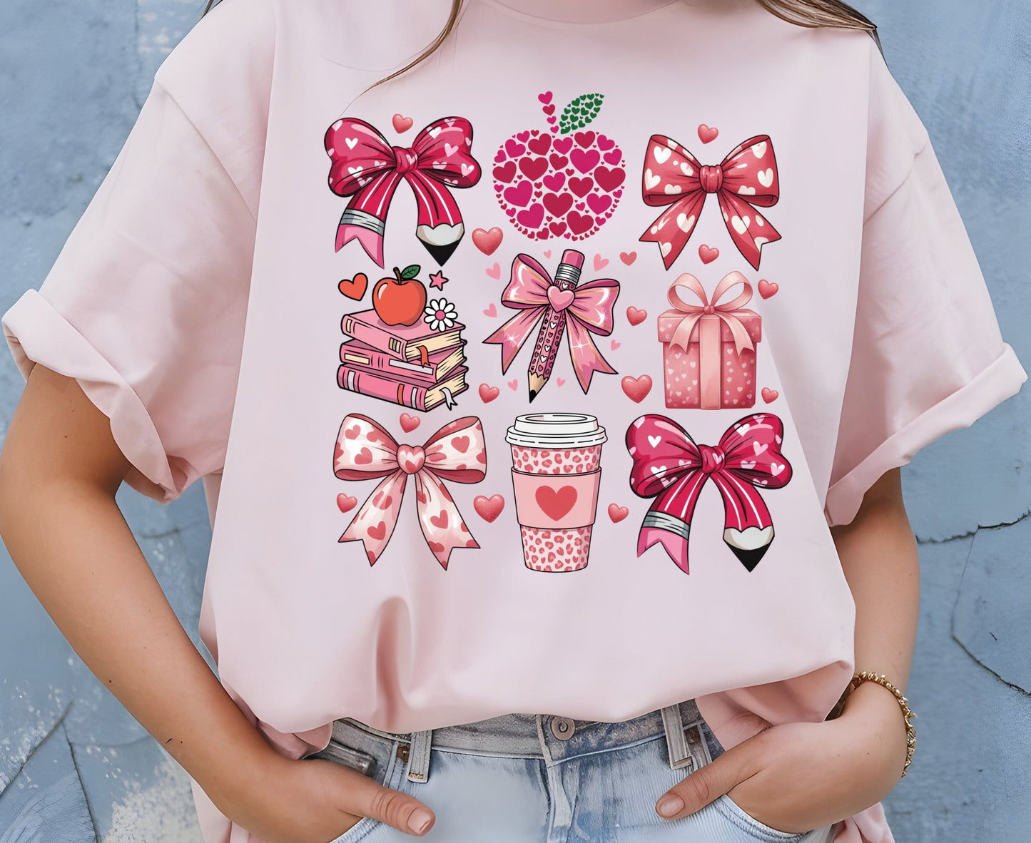 Teacher Premade Gang Sheet School Teacher DTF Transfer ready to Press Teach Love Inspire Heat Transfer for Shirts