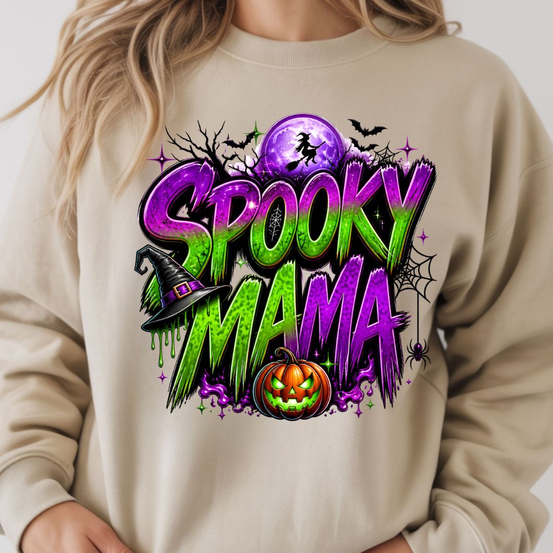 Halloween Mama Sweatshirt Spooky Mom T Shirts Fall Season Ghost Tees