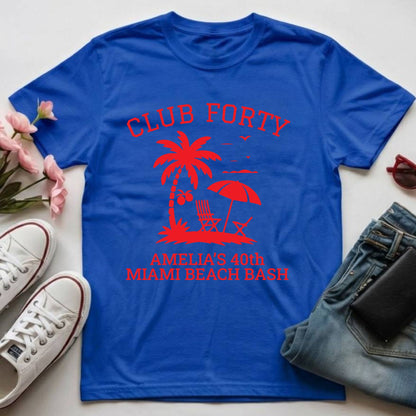 40th Birthday Shirt Custom Miami Beach Bash T-Shirt Personalized