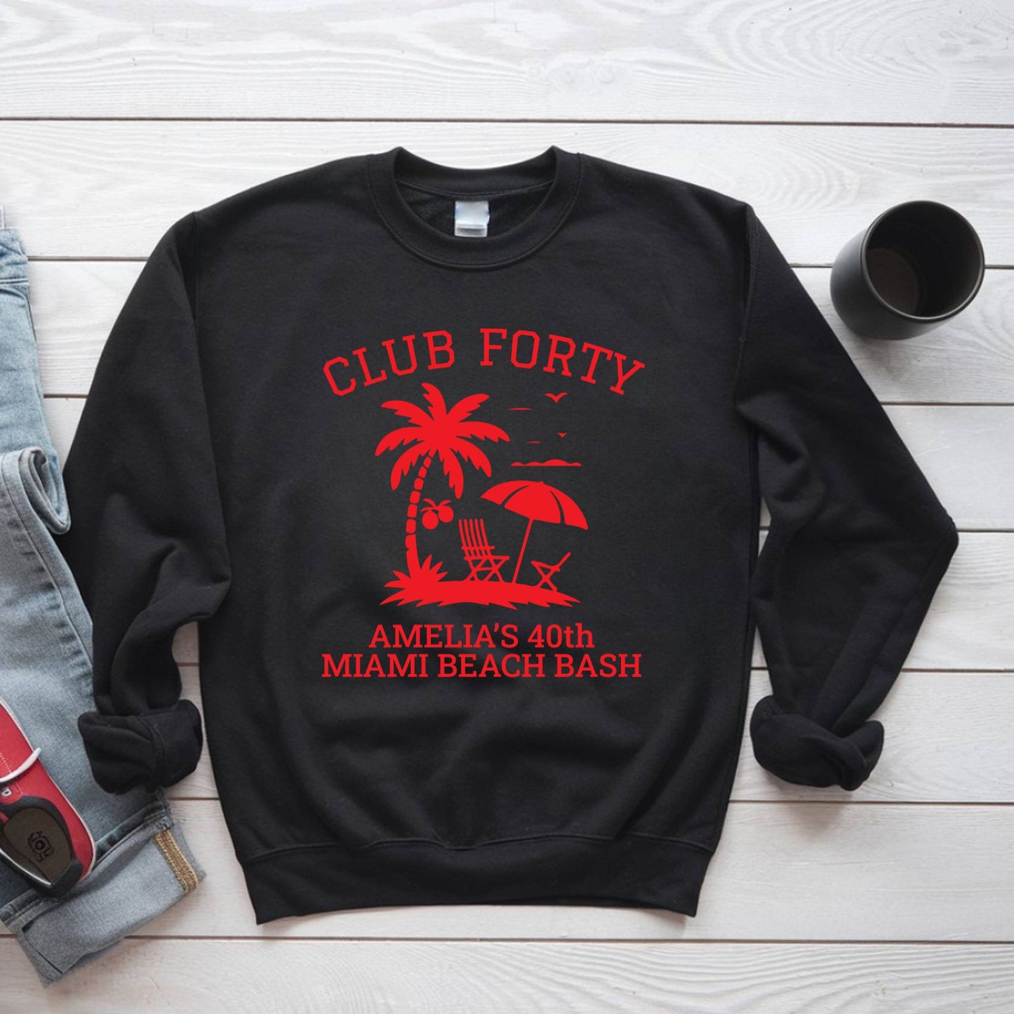 40th Birthday Shirt Custom Miami Beach Bash T-Shirt Personalized