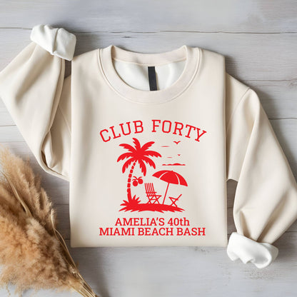 40th Birthday Shirt Custom Miami Beach Bash T-Shirt Personalized
