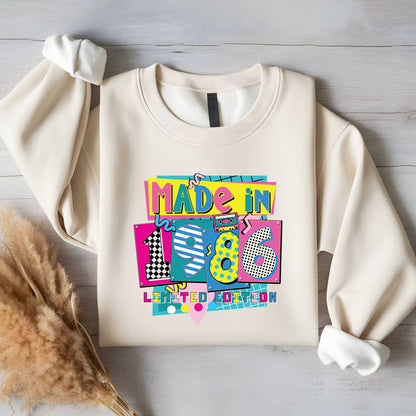 40th Birthday Shirt Made In 1986 T-Shirt Retro 80s Birthday Gift
