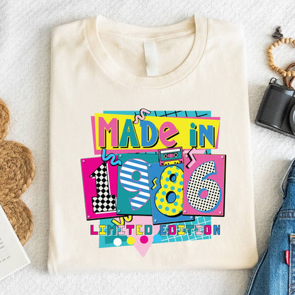 40th Birthday Shirt Made In 1986 T-Shirt Retro 80s Birthday Gift
