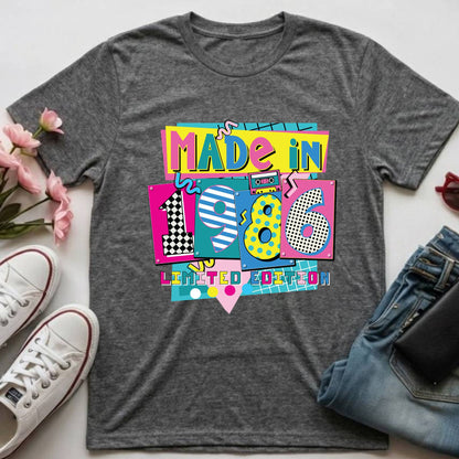 40th Birthday Shirt Made In 1986 T-Shirt Retro 80s Birthday Gift